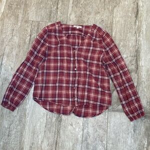 Madewell plaid top size Medium